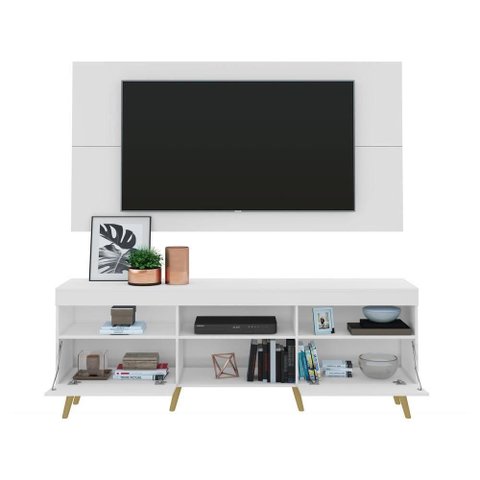 Rack com Painel Tv até 65" e Pés Retrô Flórida Multimóveis