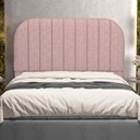 Ver imagem 1 de Cabeceira Cama Box Queen Estofada Orgânica 160cm Alice W01 Linho Rosa - Lyam Decor