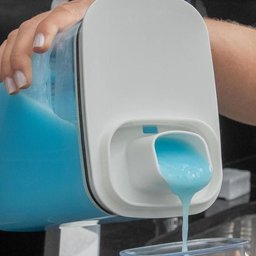 Kit 5 Dispenser de Sabão Líquido 2,3l Bege Tampa Medidora ou para Amaciante Detergente - 8