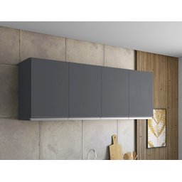 - Armário Aéreo Ajl Cozinha Cinza 150cm. - 3