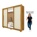 Ver imagem 5 de Guarda-Roupa Casal 3 Portas com 4 Gavetas com 1 Porta Espelho com Pés 100% MDF Roma