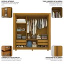 Ver imagem 6 de Guarda-Roupa Casal 3 Portas com 4 Gavetas com 1 Porta Espelho com Pés 100% MDF Roma