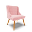 Ver imagem 3 de Kit 04 Cadeiras de Jantar Liz Suede Rosa Bebê Pés Palito Castanho – D’Rossi