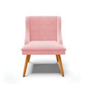 Ver imagem 4 de Kit 04 Cadeiras de Jantar Liz Suede Rosa Bebê Pés Palito Castanho – D’Rossi
