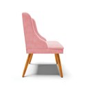 Ver imagem 5 de Kit 04 Cadeiras de Jantar Liz Suede Rosa Bebê Pés Palito Castanho – D’Rossi