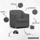 Ver imagem 7 de Kit 2 Poltronas Decorativa para Sala Recepção Manicure Barbearia Mila Tecido Suede Cinza