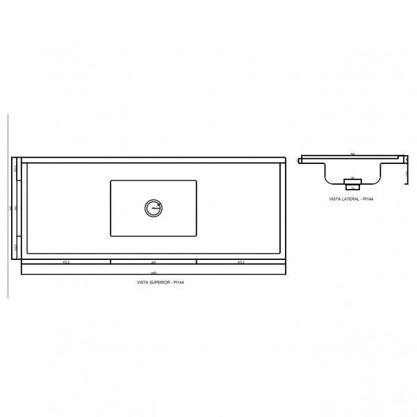 Pia para Cozinha Ecogranito Cuba Inox Decoralita - 2