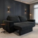 Ver imagem 1 de Sofá Capri 2 Lugares Retrátil e Reclinável 160cm Preto Suede