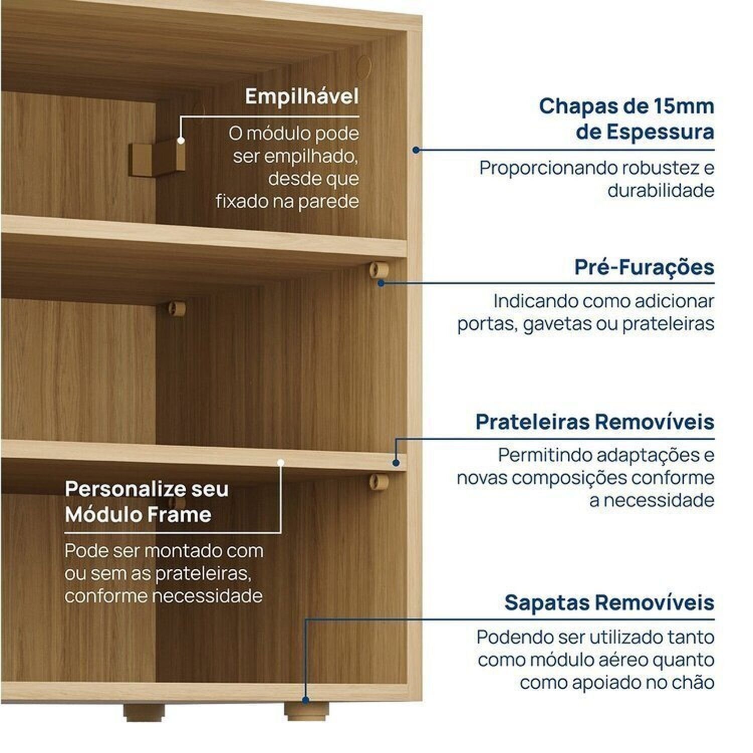 Módulo 70x60 2 Portas Frame Cabecasa madeiramadeira - 6