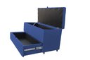 Ver imagem 1 de Recamier Puff Baú Sapateira e Gaveta 90 Cm para Cama de Solteiro - Azul Royal