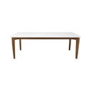 Ver imagem 3 de Mesa de Jantar Flutuante 250x90cm Madeira Maciça - Amêndoa - Tampo 250x90cm Branco/vidro Off-white