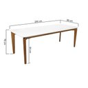 Ver imagem 2 de Mesa de Jantar Flutuante 250x90cm Madeira Maciça - Amêndoa - Tampo 250x90cm Branco/vidro Off-white