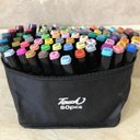 Ver imagem 5 de Caneta Permanente 80 Cores Marcador Ponta Dupla Estojo Escola Trabalho Cartaz Lazer Estudante Arte P