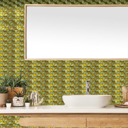 Pastilha Adesiva Aluminio Decoração Banheiro Dourada Tridime - 3
