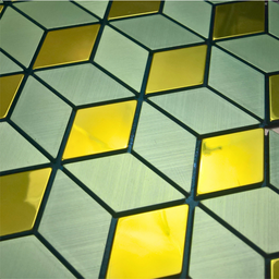 Pastilha Adesiva Aluminio Decoração Banheiro Dourada Tridime - 2