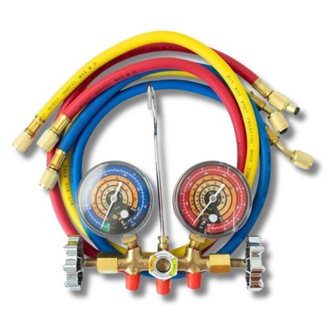 Manifold Suryha com Mangueira 90cm para Gás R600A e R290 Refrigeração