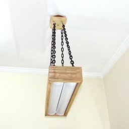 Luminária Lustre Pendente Rústico Madeira Led Lustre 40w - 3
