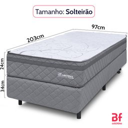 Cama Box com Colchão Solteirão Ortopédico Espuma D45 Extra Firme 97x203cm Bf Colchões - 4