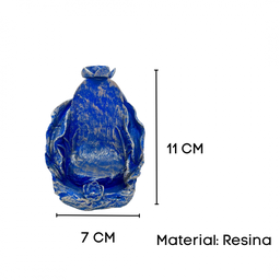 Incensário Cascata Folha 11cm Universal Resina-selecione Cor:azul Escuro - 2