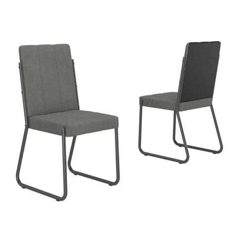 Cadeira Jantar Nina 1756 2 un Preto/Grafite/Preto Carraro