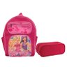 Kit Mochila Escolar Infantil Barbie Md e Estojo Duplo Académie Rosa - Edu Bolsas - 1