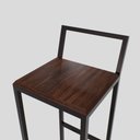 Ver imagem 2 de Banqueta Alta Balcão Bistrô Preta Confort Industrial Premium Imbuia Don Castro Decor Industrial Conf