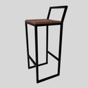 Ver imagem 1 de Banqueta Alta Balcão Bistrô Preta Confort Industrial Premium Imbuia Don Castro Decor Industrial Conf