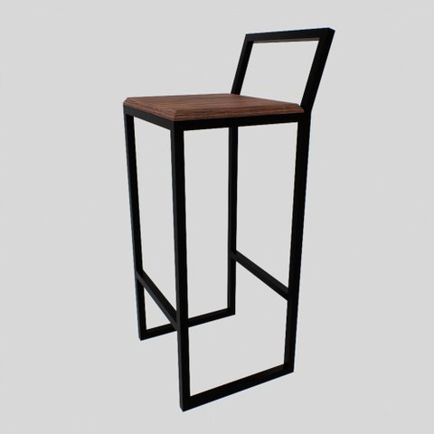 Banqueta Alta Balcão Bistrô Preta Confort Industrial Premium Imbuia Don Castro Decor Industrial Conf