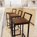 Ver imagem 3 de Banqueta Alta Balcão Bistrô Preta Confort Industrial Premium Imbuia Don Castro Decor Industrial Conf