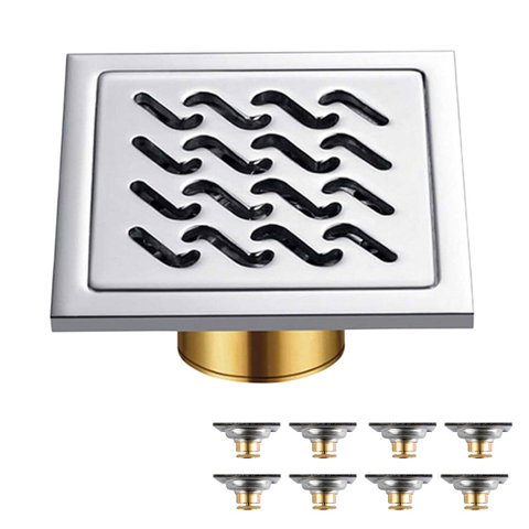 Ralo Aço Inox Kit 8 Uni 10x10 Banheiro Lavabo Anti Odor Anti Inseto Jardim Quintal Duravel Resistent