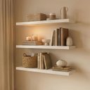 Ver imagem 2 de Kit 3 Prateleiras 60x20cm em Mdp com Suporte Invisível Branco