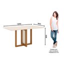 Ver imagem 4 de Conjunto: Mesa Sala Jantar Natalí C/ Tampo Madeirado Reto S/ Vidro 160x90cm e 6 Cadeiras Milla