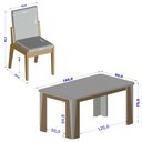 Ver imagem 3 de Kit Mesa de Jantar Opera com 6 Cadeiras Sinfonia em Linho Naturale/off White/cinza