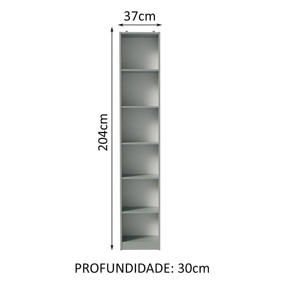 Estante Livreiro Madesa 6906 com 6 Nichos - Cinza - 4