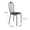 Ver imagem 5 de Kit 4 Cadeiras de Cozinha Texas Estampado Preto Florido Pés de Ferro Cromo Preto - Pallazio