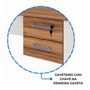 Ver imagem 3 de Estação de Trabalho Dupla 1,20m 02 Lugares com Gavetas c/ Tomadas Pé Painel Nogal Sevilha/Champanhe