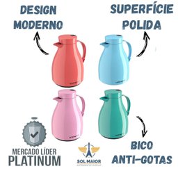 Garrafa Térmica com Gatilho Paris Chá / Café 500ml Unitermi - Índigo - 3