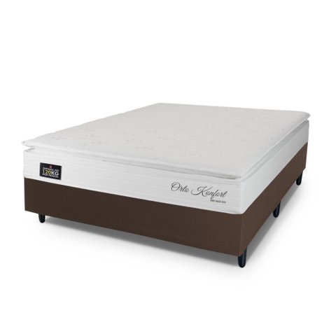 Cama Box Baú Casal Hellen Konfort Espuma D33 Pillow Top 138x188x60cm