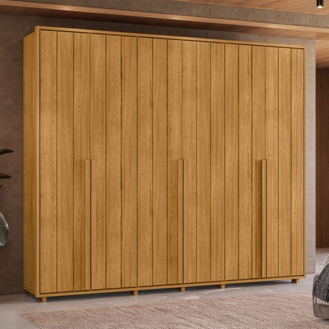 Guarda Roupas 100% Mdf 6 Portas 278cm Volpi 176 Espazzo Madetec