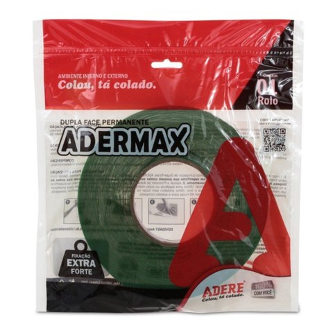 Fita Dupla Face Acrílica Verde 12mm X 20m Adere