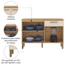 Ver imagem 4 de Balcão de Cozinha 3 Portas e 1 Gavetas com Tampo 1,20m Versalhes