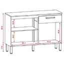Ver imagem 3 de Balcão de Cozinha 3 Portas e 1 Gavetas com Tampo 1,20m Versalhes