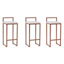 Ver imagem 1 de Kit 3 Banquetas Altas Industriais em Aço Dori Cobre Assento Suede Branco