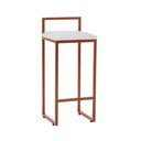 Ver imagem 3 de Kit 3 Banquetas Altas Industriais em Aço Dori Cobre Assento Suede Branco