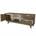 Ver imagem 5 de Rack Tv 65 Pol 160cm com 1 Porta Jaina Pinho/off White A09 - Mpozenato