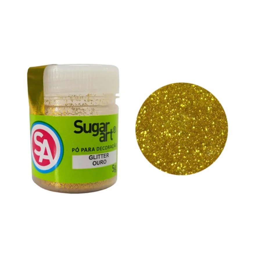 Corante Em Pó Ouro Brilho Para Decoração 5g Sugar Art