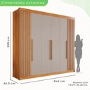 Ver imagem 7 de Guarda Roupa 6 Portas 6 Gavetas Mdf Cinamomo e Off