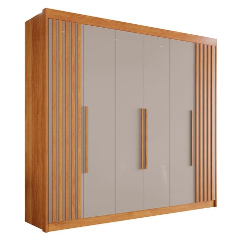 Guarda Roupa 6 Portas 6 Gavetas Mdf Cinamomo e Off