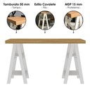 Ver imagem 4 de Mesa Escrivaninha Tampo Tamburato 4 Prateleiras 135x60 cm Olmo Branco Artany