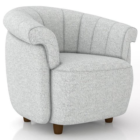 Poltrona Decorativa para Sala Living Orgânica Perseu M03 Linho Cinza - Lyam Decor